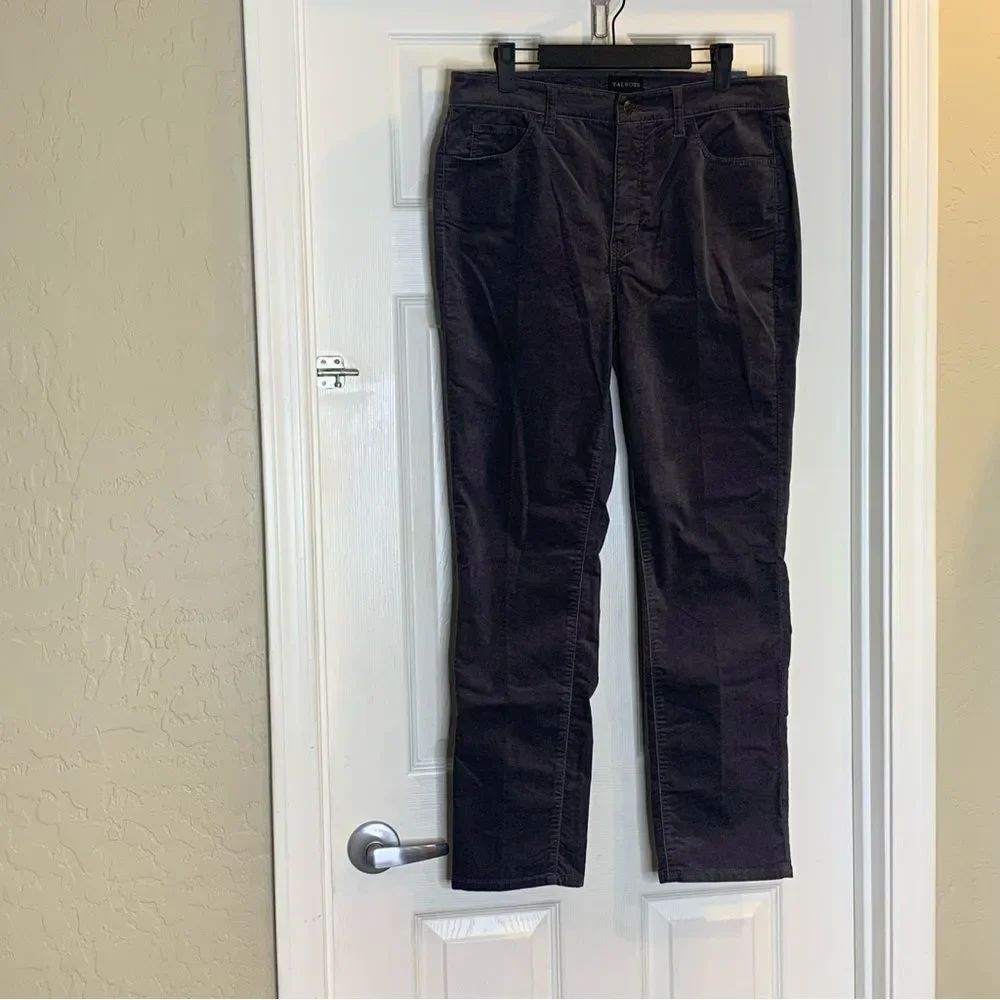 Talbots Velveteen Straight Leg Pants Size 10P Gray - Picture 3 of 12